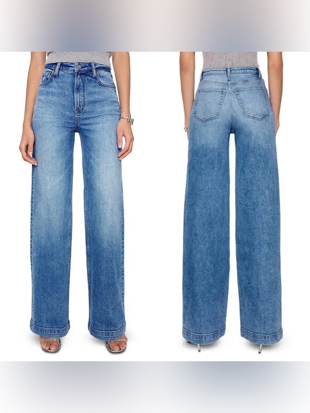 Reformation Women’s Blue Bex Super Stretch High Rise Wide Leg Jeans Size 27
